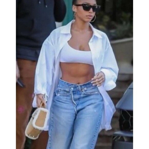 NWT Abercrombie & Fitch Womens 34 High Rise Dad Crisscross Light Wash Jeans 18L - Picture 4 of 12